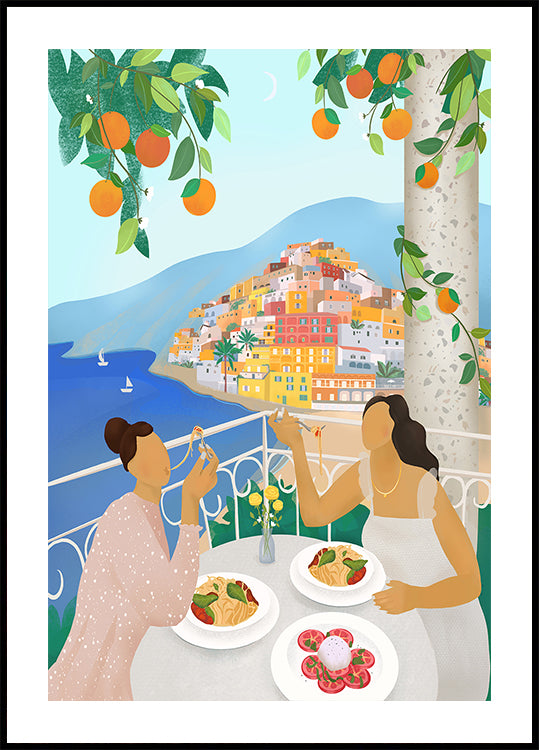 Póster Meninas em Positano