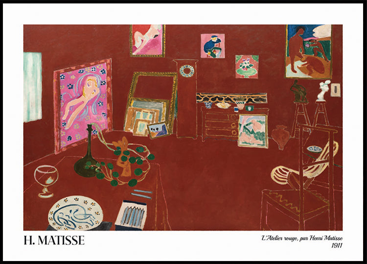Póster O estúdio vermelho por Henri Matisse