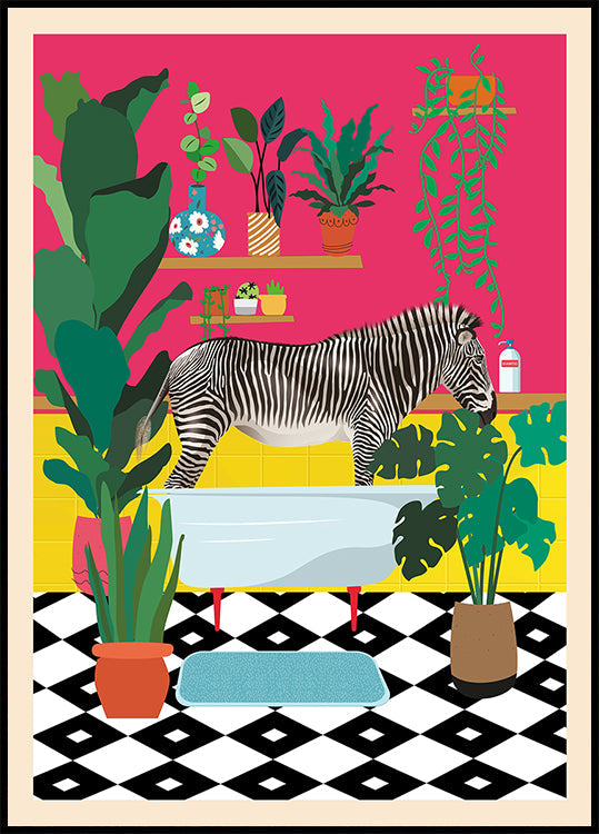 Hora do banho de zebra