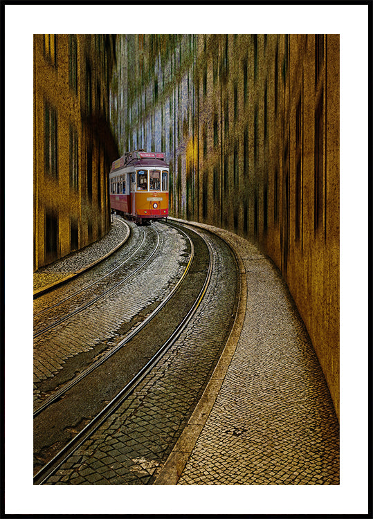 Póster Railway with tram