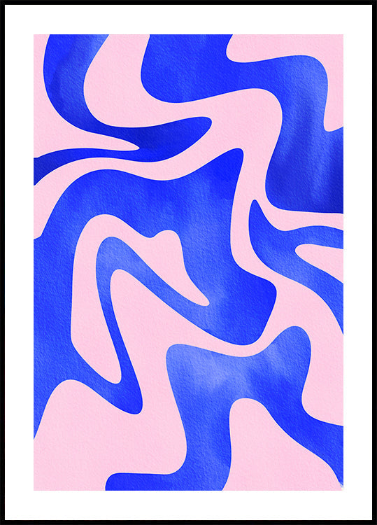 Póster Onda Azul Abstrata