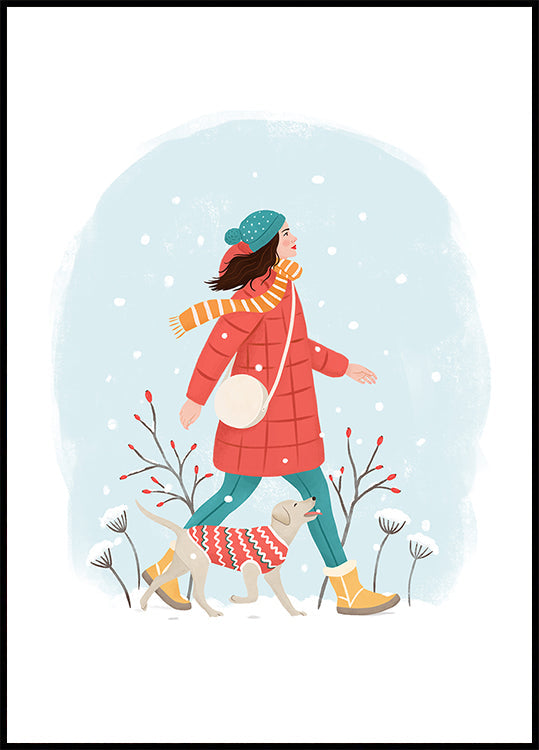 Pôster de caminhada de inverno