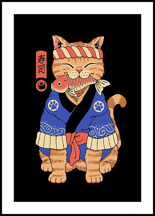 Póster Sushi Meowster