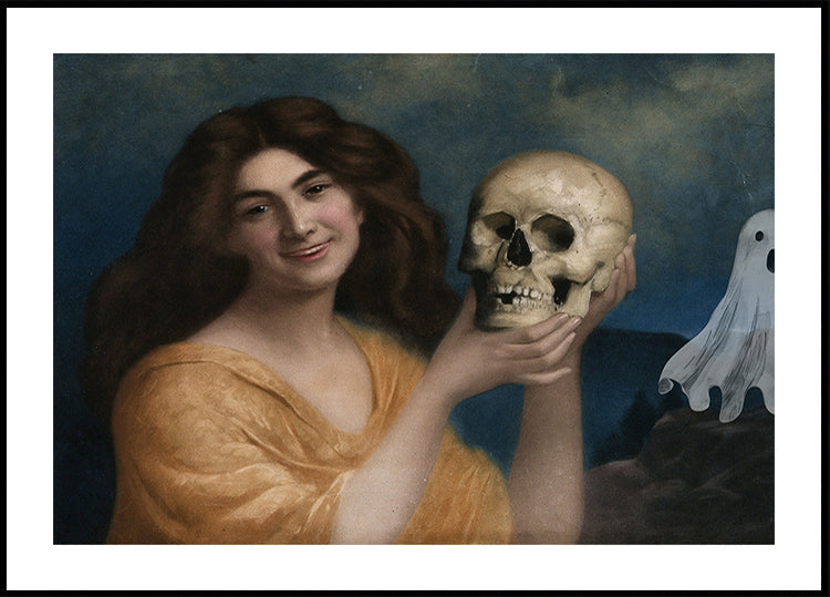 Pôster de colagem de pintura de Halloween