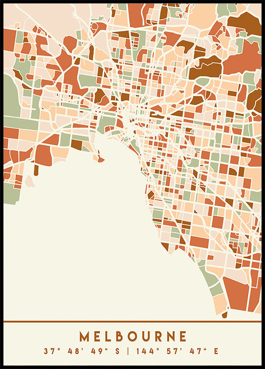 Póster Mapas Pretos Tons de Terra 50
