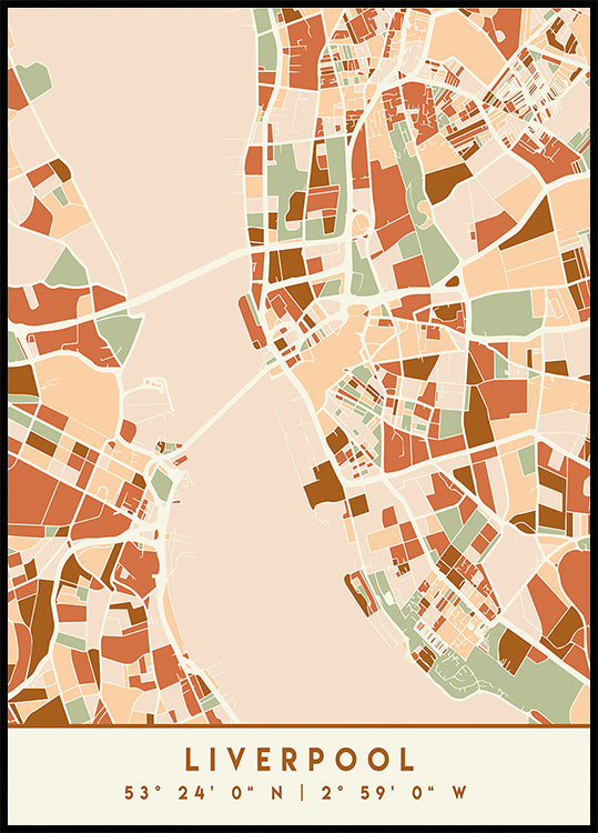 Póster Mapas Pretos Tons de Terra 40