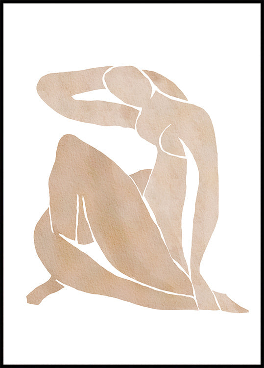 Pôster de arte abstrata em forma de mulheres