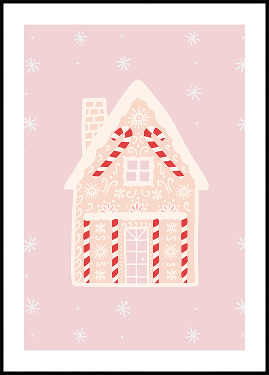 Pôster Casa de gengibre rosa