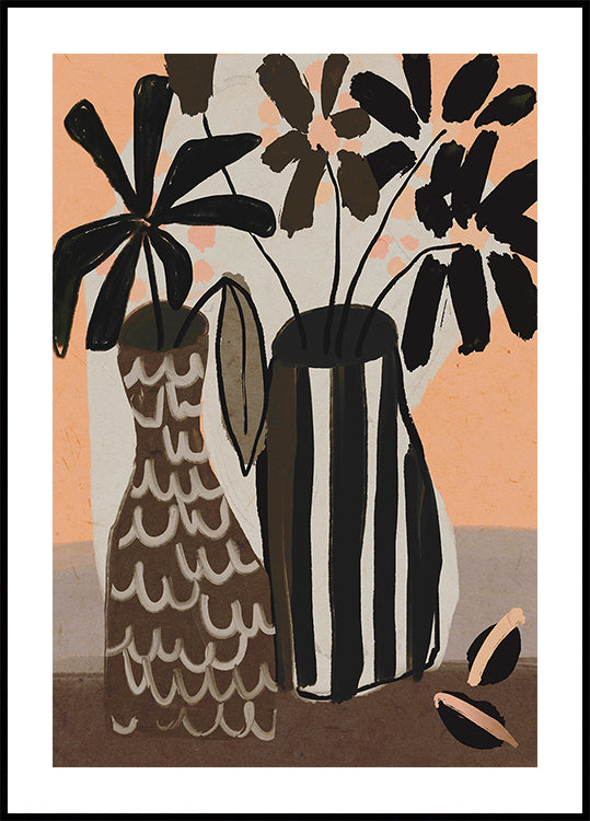 Flor de vasos listrados