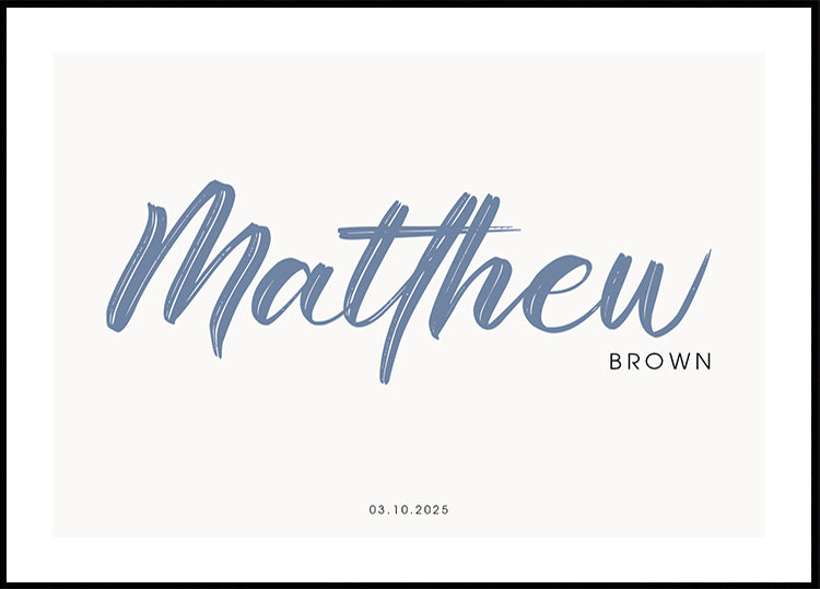 Pôster Minimalista Personalizado com Nome do Bebê