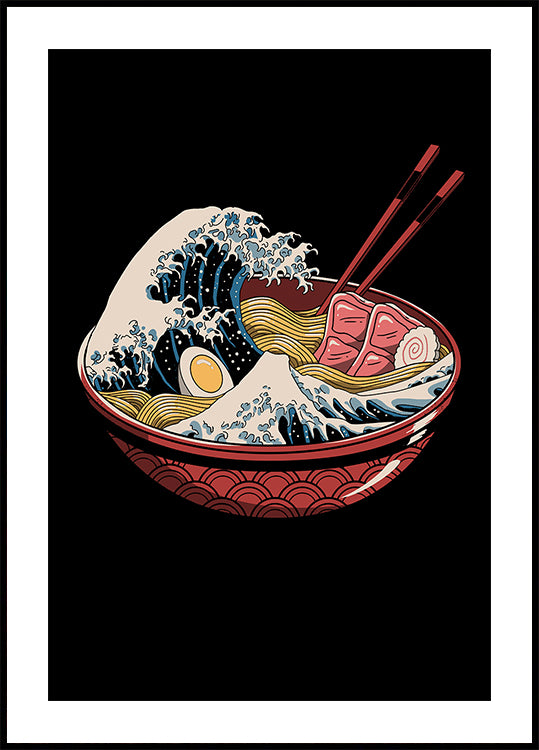 Pôster Grande onda de Ramen