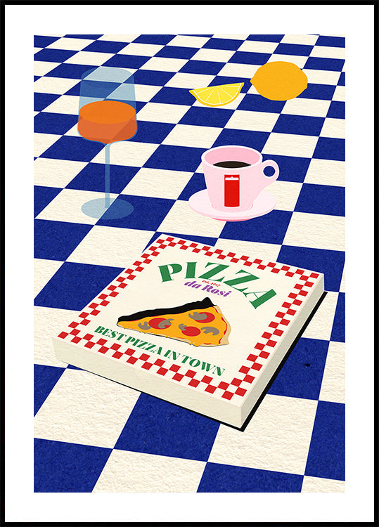 O pôster do menu italiano