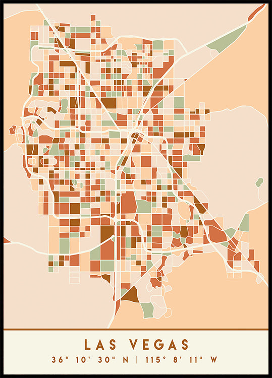 Póster Mapas Pretos Tons de Terra 38