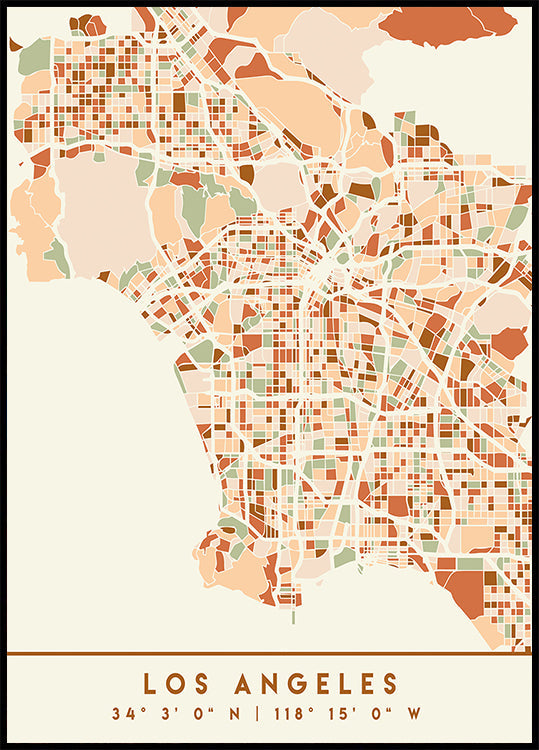 Póster Mapas Pretos Tons de Terra 42