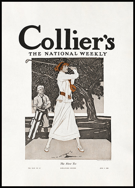 Pôster Collier's, o National Weekly, o primeiro Tee (1912)