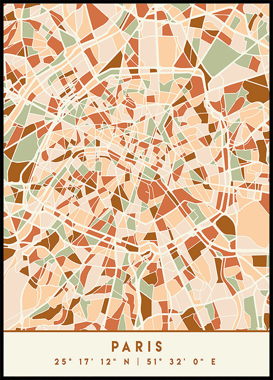 Pôster Tons Pretos da Terra dos Mapas 64