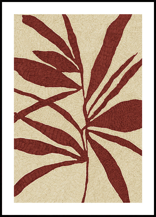 Red Leaf Silhouette Plakat