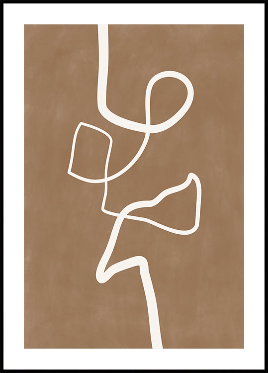 Poster Arte de linha única branca