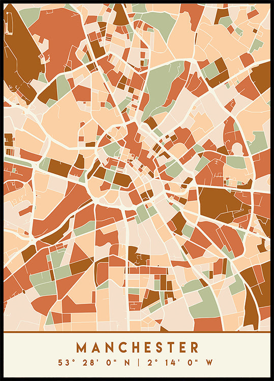 Póster Mapas Pretos Tons de Terra 45