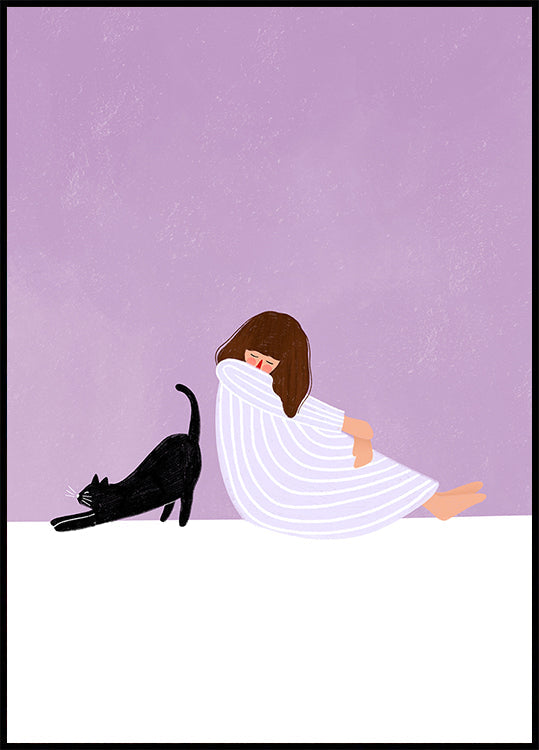 Póster Menina e Gato