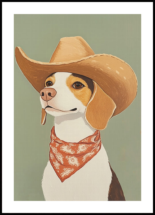 Pôster Cão Beagle Cowboy