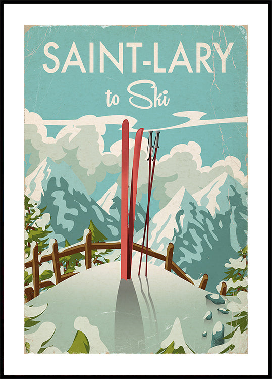 Pôster de esqui de Saint Lary (NOVO)