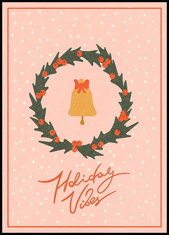 Póster Guirlanda de Natal com sino e arco