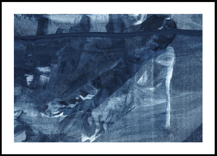 Póster Textura Azul Fluindo Linhas Verticais