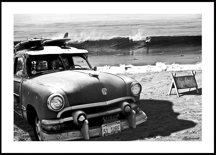 Pôster vintage Ford amadeirado