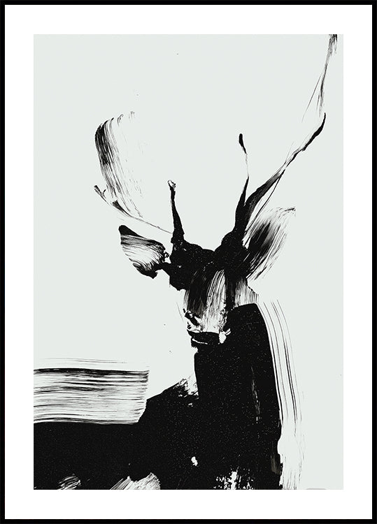 Cervo com pincelada em pôster