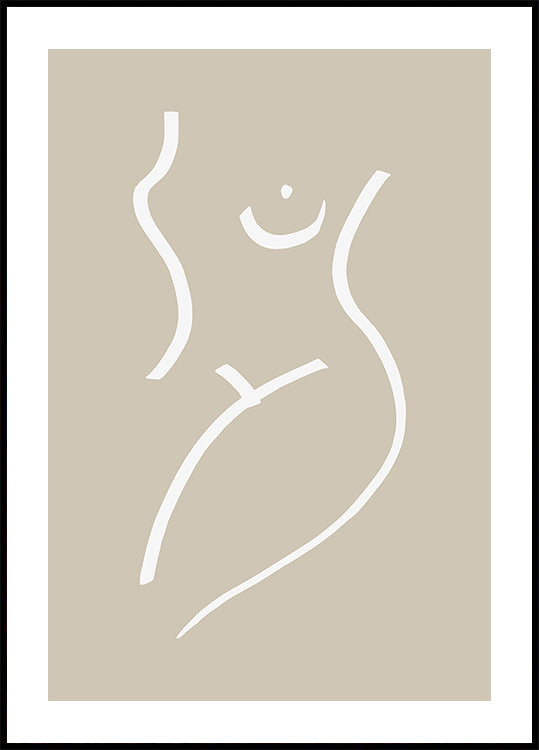 Póster Areia do esboço do corpo