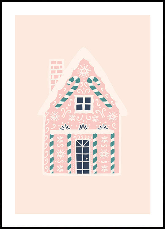 Póster Casa de pão de gengibre de Natal