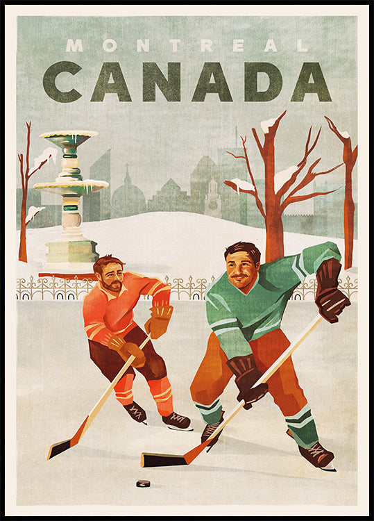 Póster Montreal Canadá Pond Hockey Guys