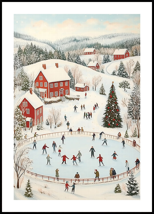 Winter Wonderland Ice Skating Scene Plakat