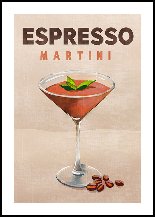 Poster Decoração de bar de cocktails Espresso Martini