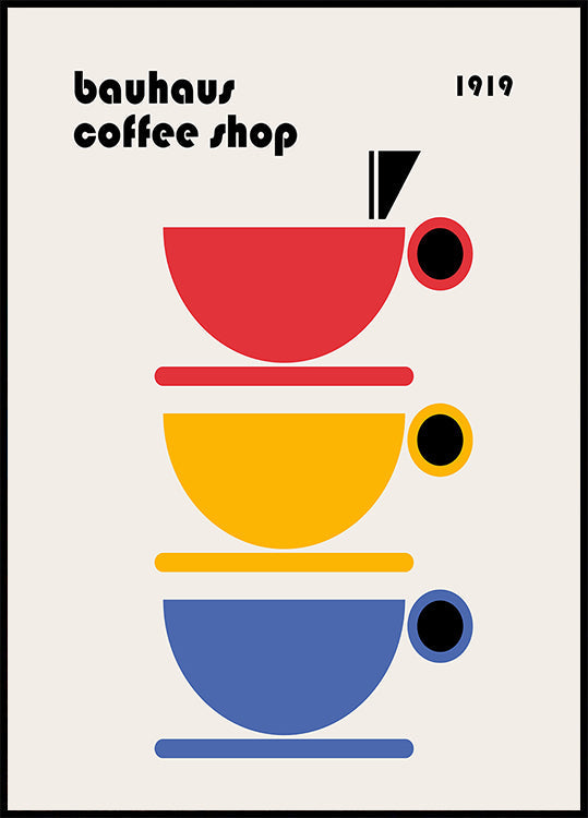 Pôster minimalista do café Bauhaus