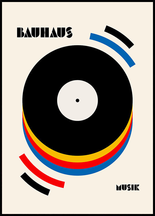 Pôster Ilustração retrô da música Bauhaus