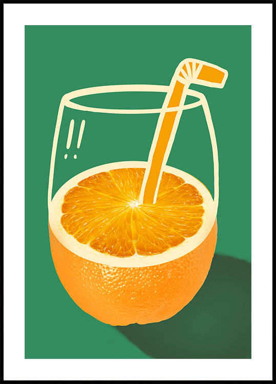 Poster Laranja Vibrante Inteligentemente Ilustrado