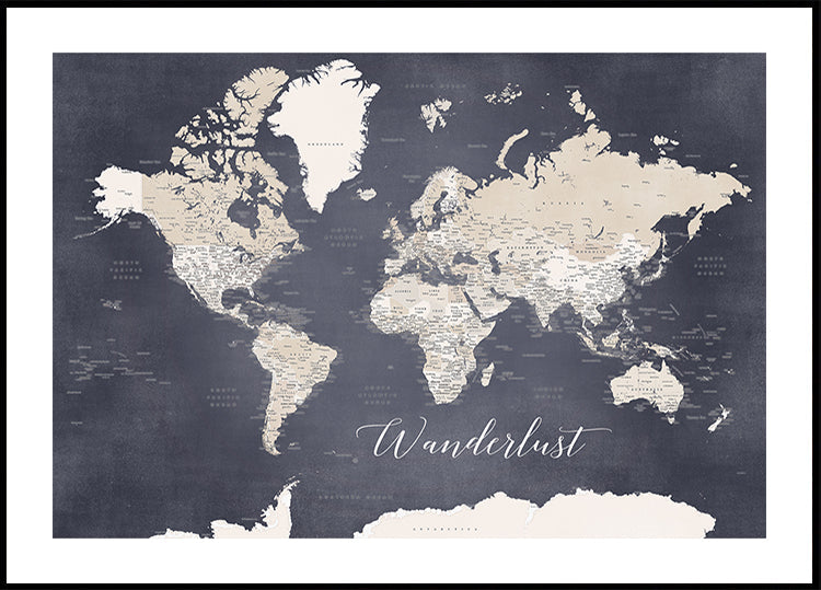 Mapa mundial Wanderlust Glyn (NOVO)