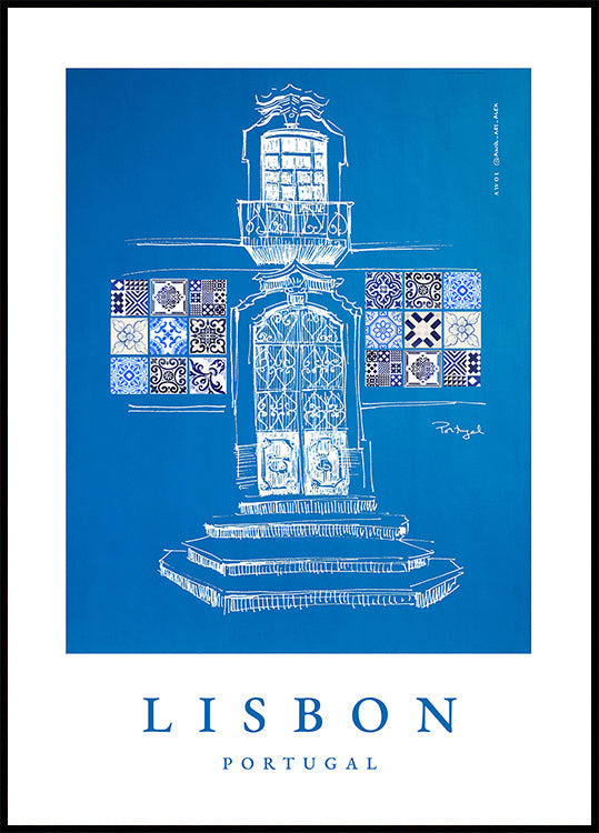 Poster Janelas, portas e padrões de Lisboa