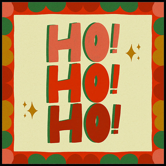 Ilustração festiva de Natal Ho Ho Ho (NOVA)