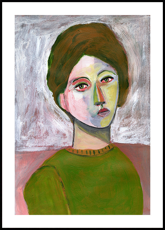 A mulher de suéter verde