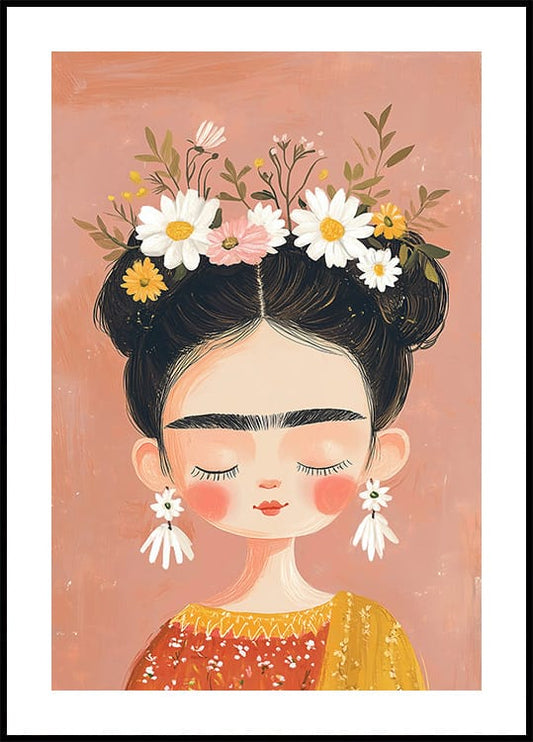 Cartaz de arte inspirado em Frida Kahlo