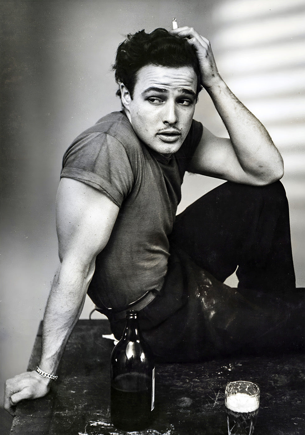 Marlon Brando Vintage Portrait Plakat - Posterbox.dk