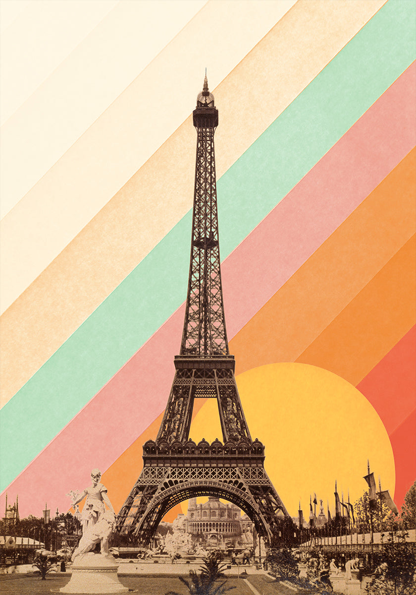 Póster Arco-íris da Torre Eiffel