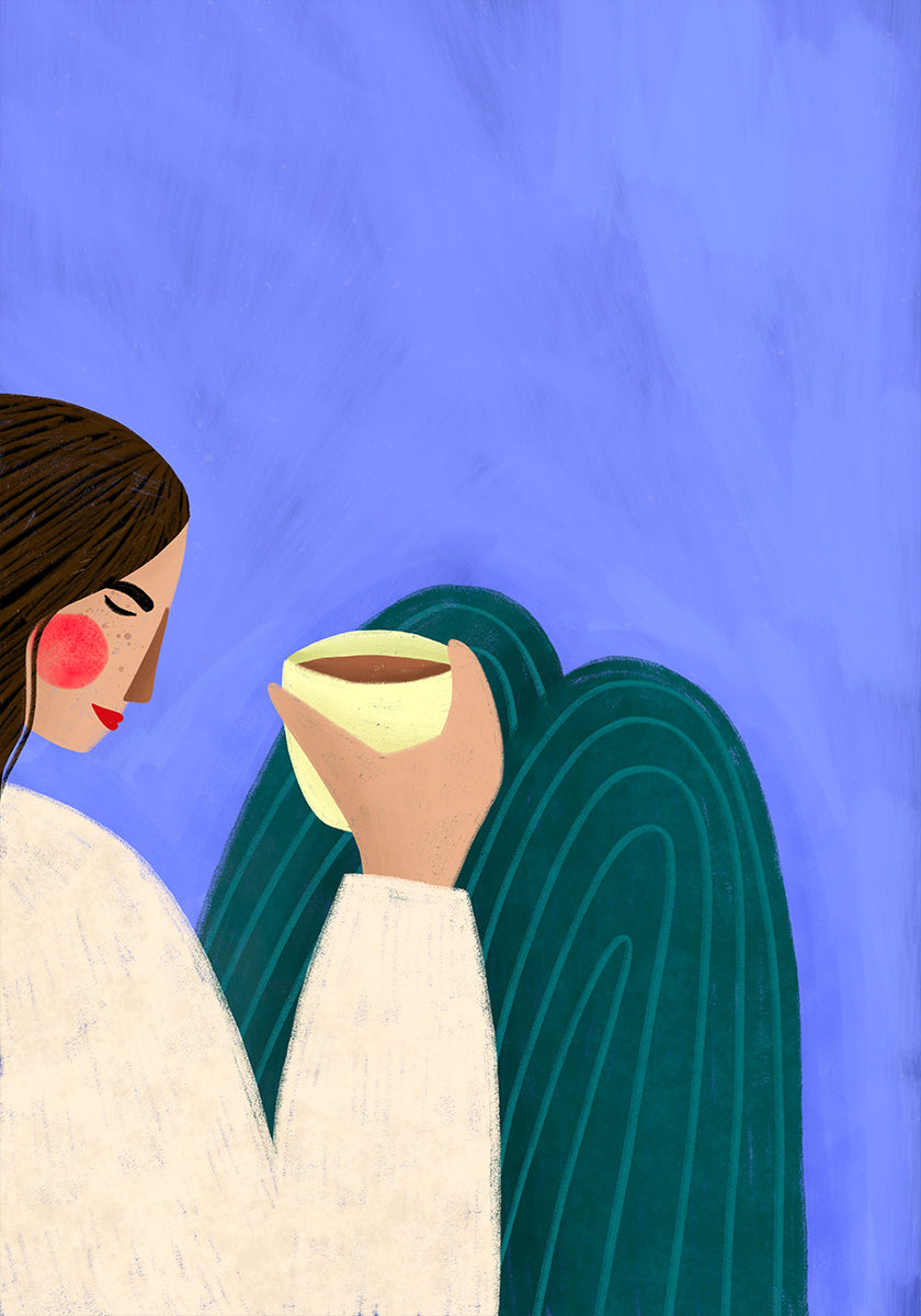 Póster Bebendo Café