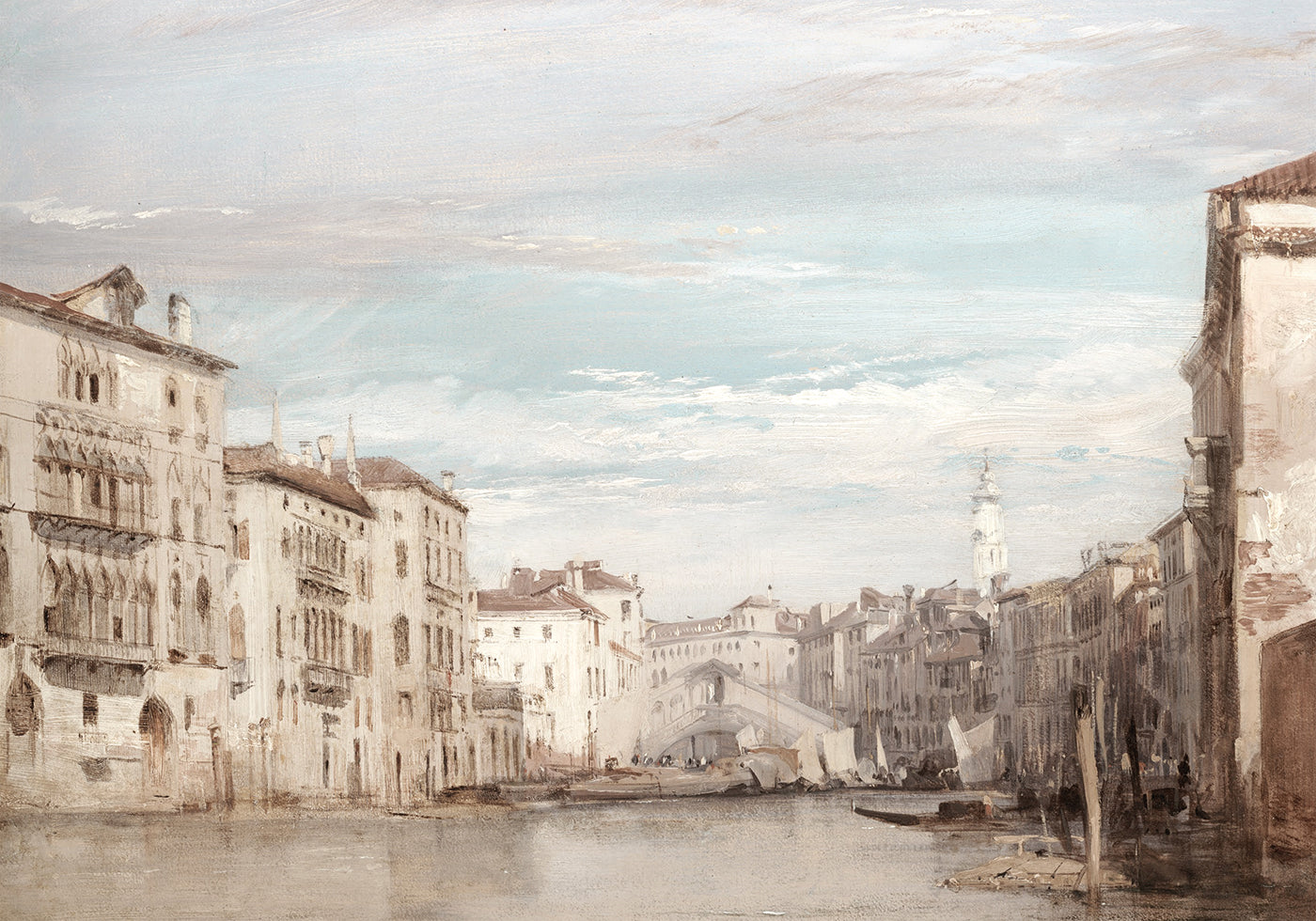 The Grand Canal Venice Looking Toward The Rialto By Richard Parkes Bonington Plakat - Posterbox.dk