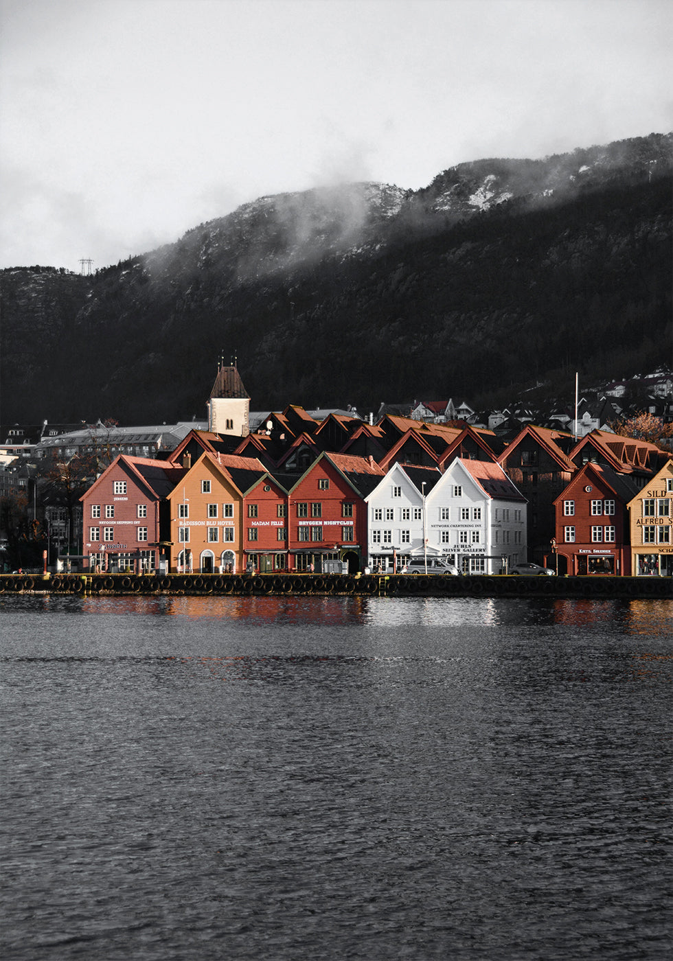 Póster Bryggen Waterfront, Noruega