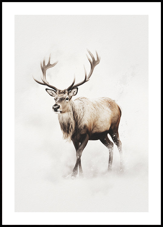 Reindeer In Snow Plakat - Posterbox
