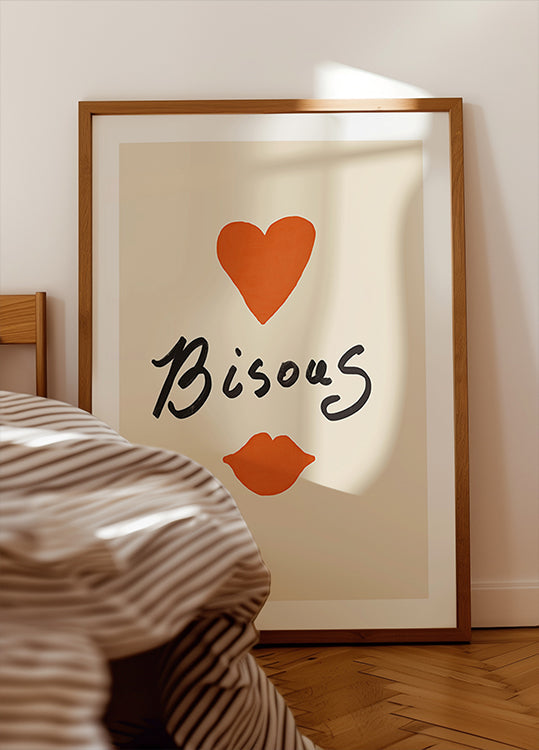 Heartfelt Bisous Plakat - Posterbox